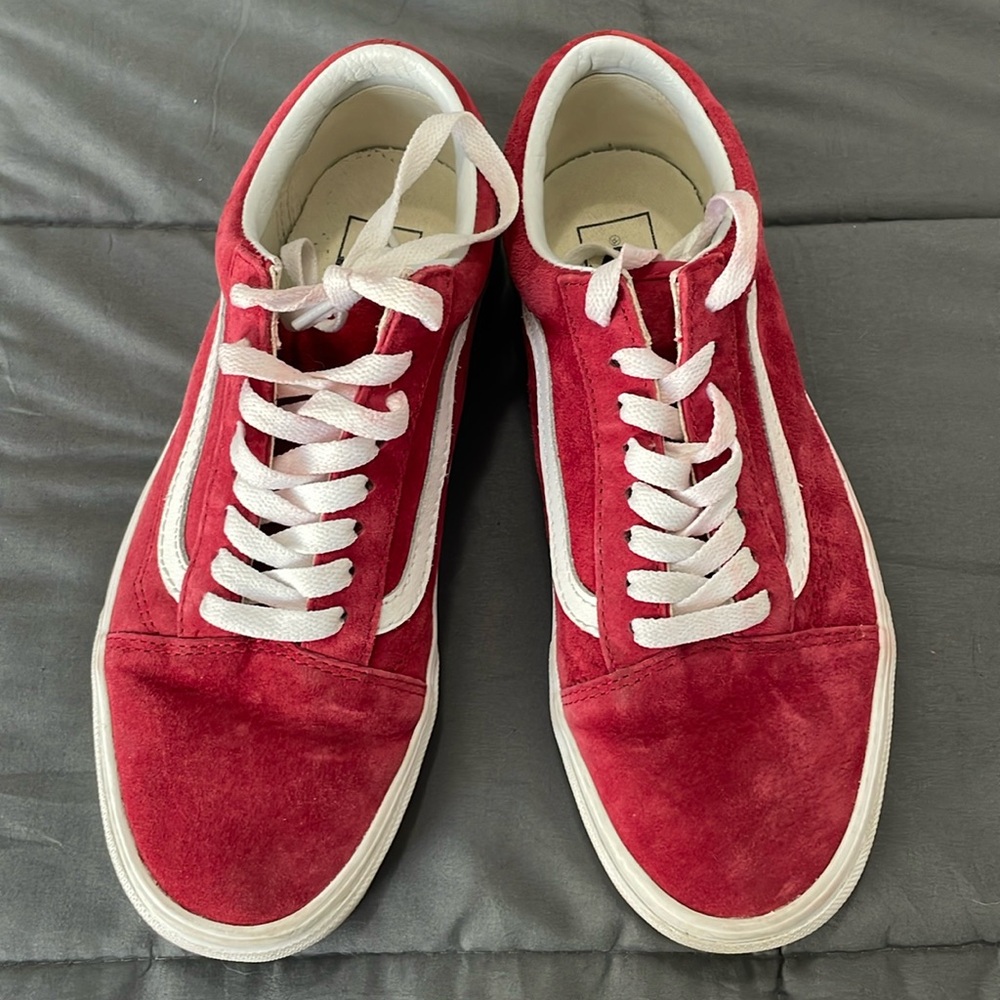 Size 8 women’s/6.5 men’s Old Skool Red Vans Scotchgard 3M